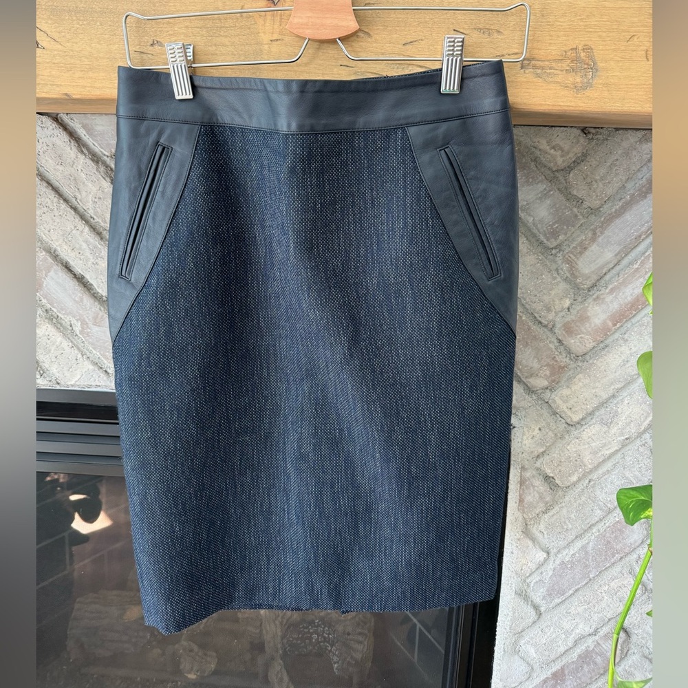 Ann Taylor Pencil Skirt with Faux Leather Accents